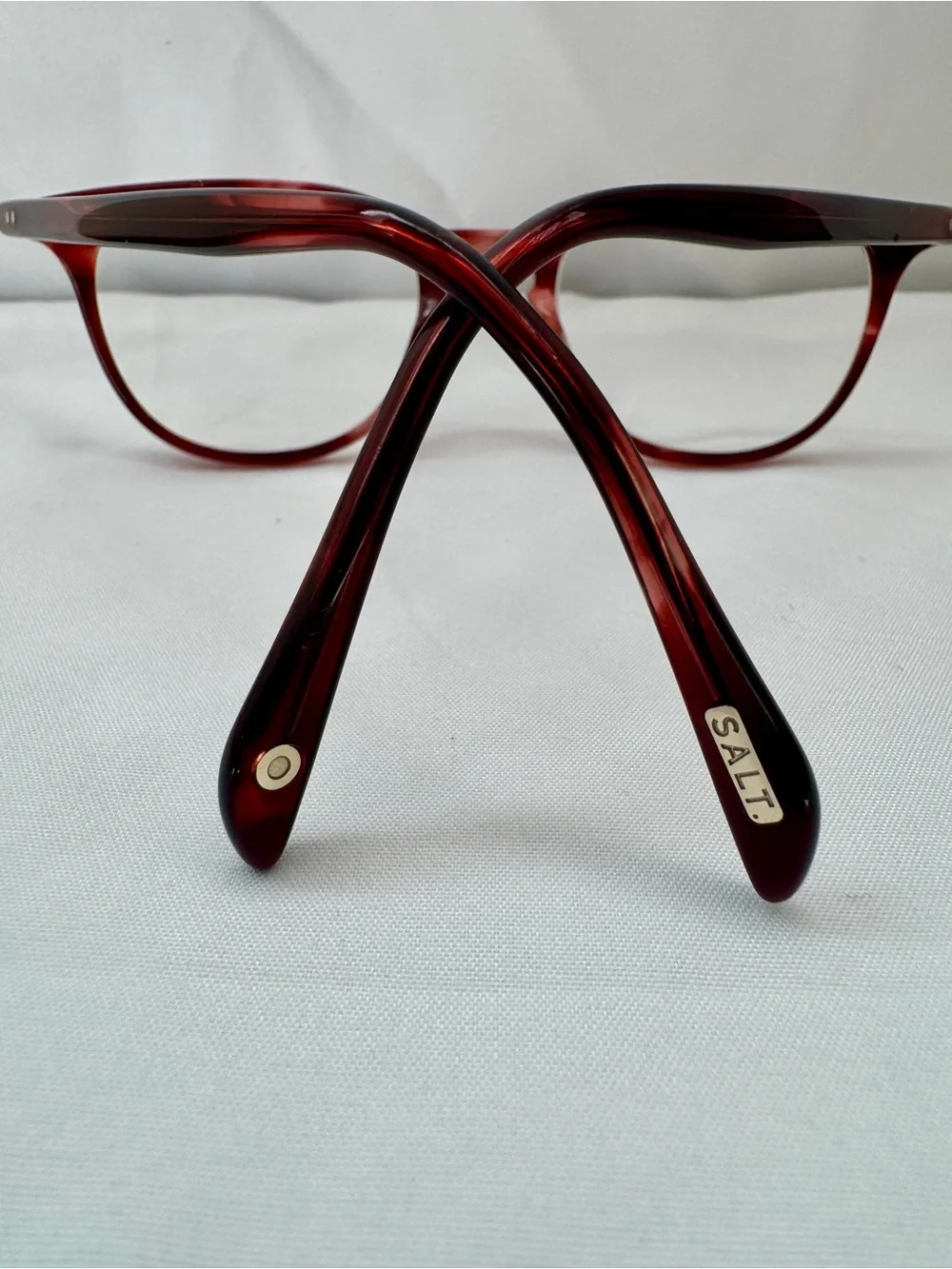 SALT OPTICS GLASSES | TIFFANY | W/CASE | 48-20-140 JAPAN | BURGUNDY TORTOISE